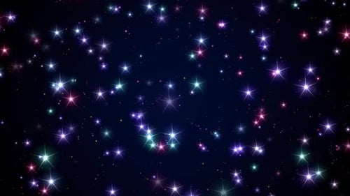 Twinkling Colorful Stars Festive Background Animation