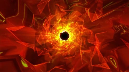 Orange abstract tunnel with light, infinite tunnel background