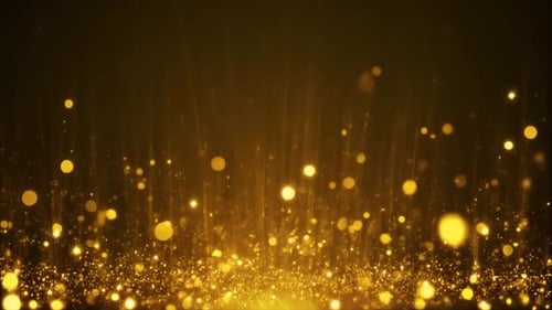 Luxury Golden Light Rain Particle Background with Sparkling Bokeh