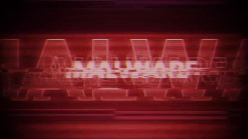 Malware Word Vhs Effect On Digital Screen Message