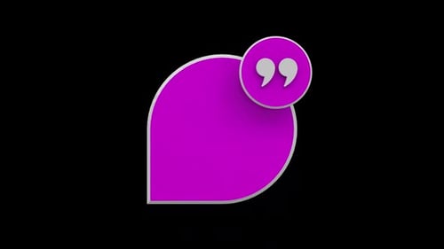 ZITATE 3D TEXT BUBBLE ALPHA LOOP ROSA