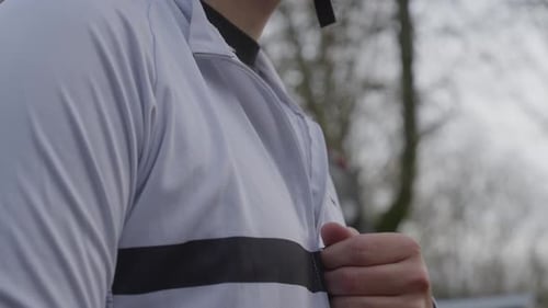 Penha Guimaraes Portugal cyclist zips cycling jersey closeup