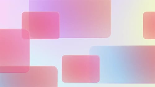 Ein glatter, weicher, bunter Hintergrund für abstrakte Bewegte Grafiken. Glasformen, die sich mit Gradienten bewegen