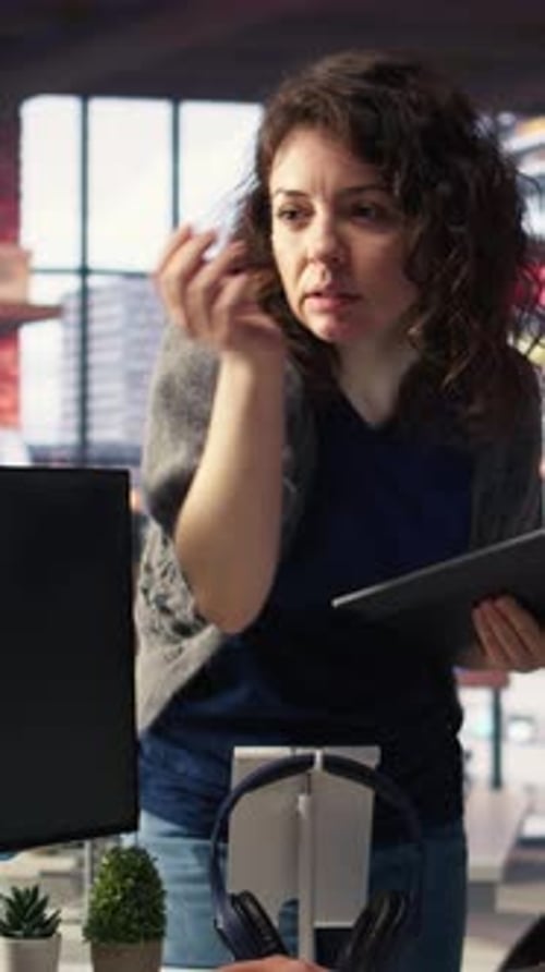 Colleagues Working Together at a Modern Workplace