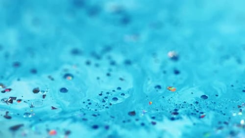 Acrylic Liquid Wave Paint Bubbles Blue Glitter Ink