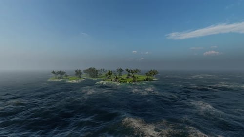 Beautiful View Of The Ocean With An Island