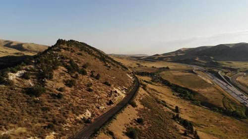 A morning drone pan over dinosaur ridge, Morrison CO.
