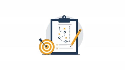 Animated Flat Design Business Plan and Target Achievement