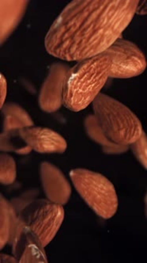 The Almonds Fall Down Filmed on a Highspeed Camera at 1000 Fps