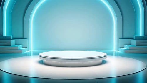 Futuristic Neon Stage Podium Presentation Background