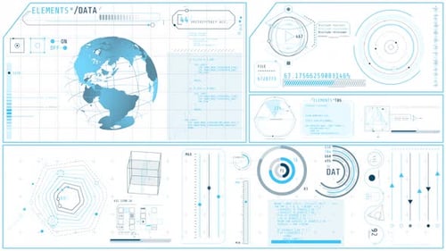 Animated Hightech Dashboard with Global Data Analysis