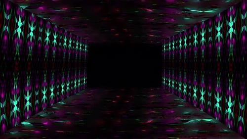 Mandala-Disco-Musikhintergrund, geometrische Musteranimation von Neon Disco Club Party-Animation