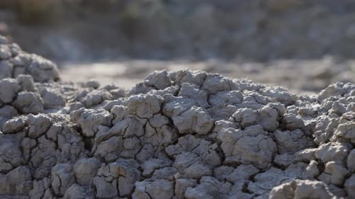 Dry Cracked Earth in Arid Desert Landscape