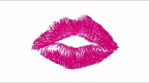 Pulsating Pink Lipstick Kiss Mark Animation