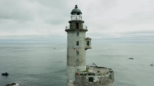Old Lighthouse Overlooking the Ocean