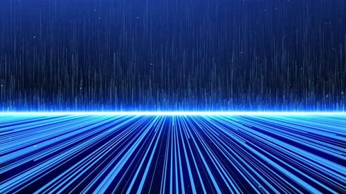 Blue Digital Data Stream Background Loop