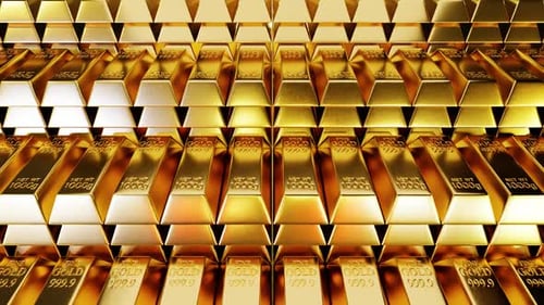 Stack Of Gold Bullion Bars 02 HD