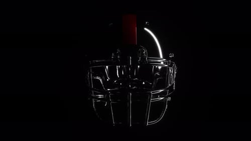 Sleek American Football Helmet Animation with Light Trails