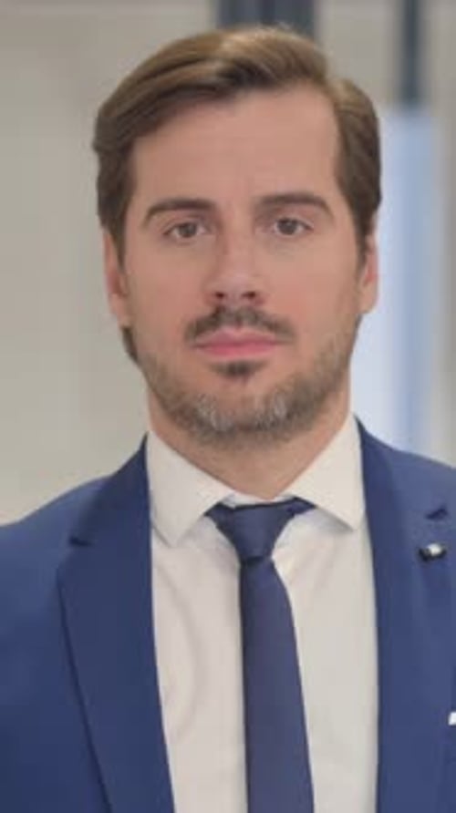 Adult Man in Blue Suit Portrait
