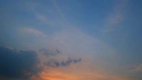 4K Time lapse of colorful sky during beautiful clouds. Romantic clouds.