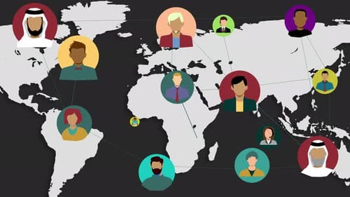 Illustration, global networking and diversity for connection with modern tech