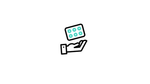 Minimalist Line Art Hand Holding Digital Tablet Icon