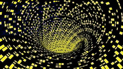 Tube Running Through The Tunnel Vj Loop Or Data Tunnel Yellow Version 4K 50 Fps