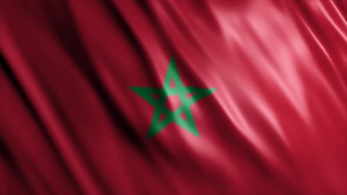 Realistic Waving Morocco Flag Background Animation