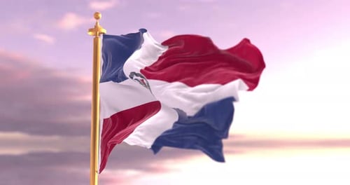 Dominican Republic Flag Waving In The Wind – 4K Cinematic Animation