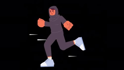 Animated Character Running in Modern Illustration Style