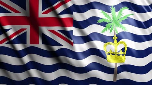 British Indian Ocean Territory Flag Realistic Waving Loop