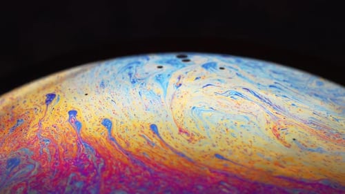 Abstract Iridescent Dome with Swirling Colors