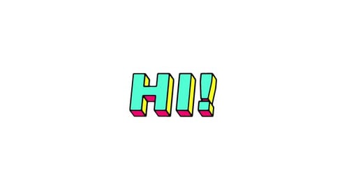 Playful Bouncing 'HI!' Word Kinetic Typography Animation