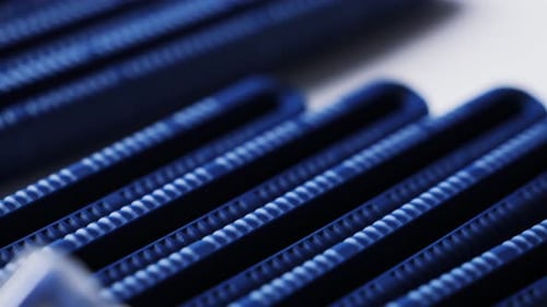 Close-up of blue razors, sharp blades of razors. High quality 4k footage