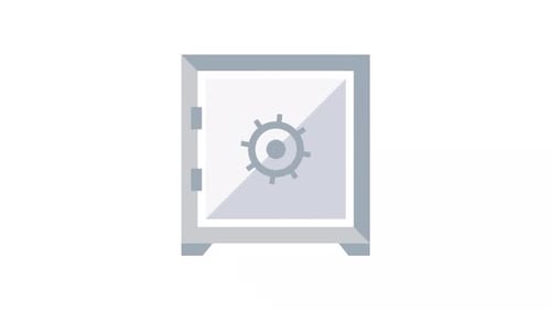 Flat Design Safe Icon Reveal Animation