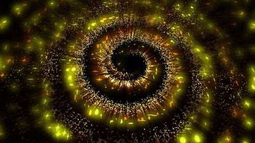 Glowing Golden Particles Abstract Swirl Loop