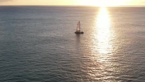 Flying by a Boat at Sea
