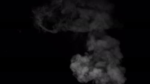 Massive Steam Stream On Black Background