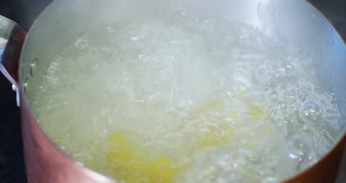 Pasta Boiling in Copper Cookware