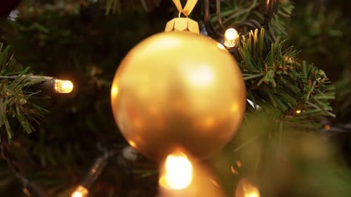 Golden Christmas Ball Slow Motion Decor