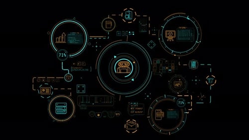 Futuristic Heads Up Display Infographic Data Elements