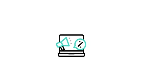 Digital Marketing Laptop Icon Animation with Megaphone