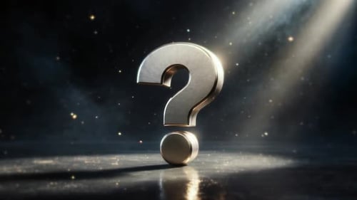 Rotating 3D Metallic Question Mark Animation