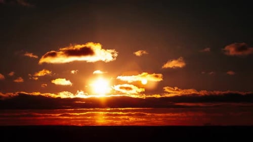 Amazing Sunset in Epic Sky with Dark Dramatic Clouds Timelapse