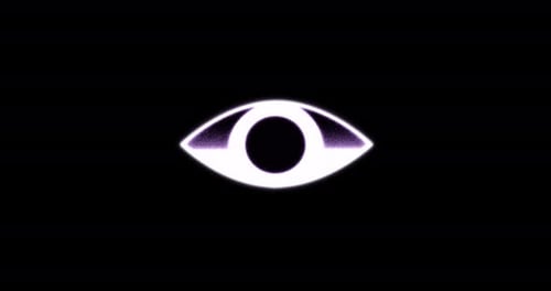 Animación en bucle de resolución de símbolos oculares abstractos