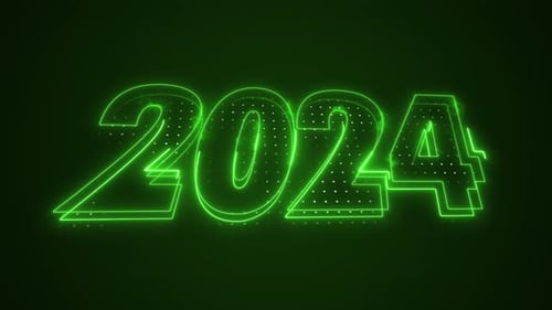 Neon Green 2024 New Year Title Animation