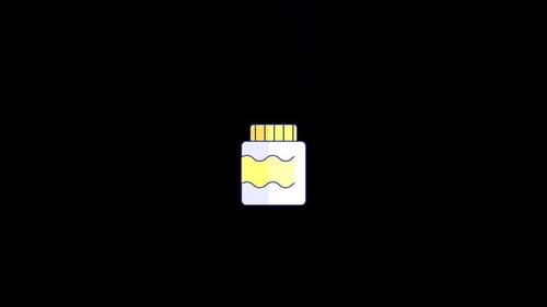 Flat Design Bottle Icon Appearing Animation