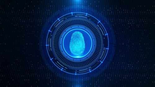 Futuristic Digital Fingerprint Scan Technology Interface