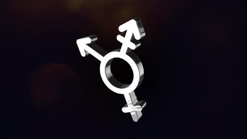 Animación 3D de símbolos transgénero