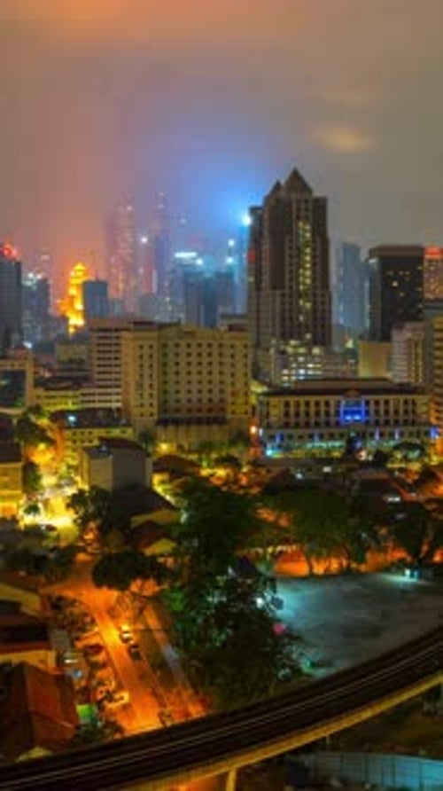 Vertical View Of Kuala Lumpur Cityscapes and High Rise Buildings, Malaysia